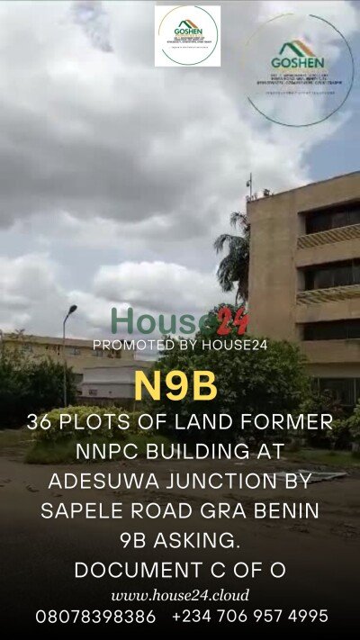 36 plots of land Former NNPC building - Benin City